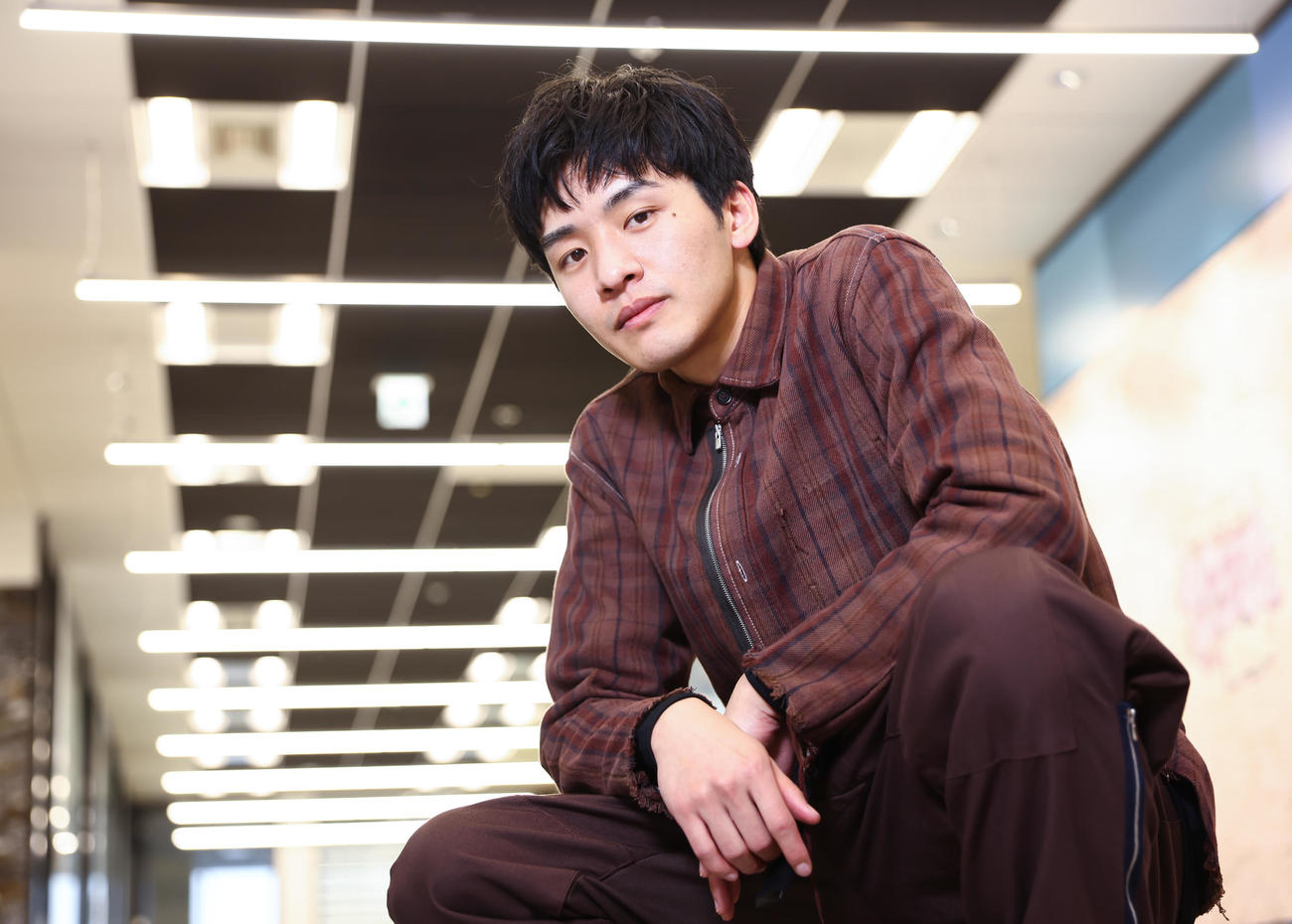 映画「あとがき」で主演を務める猪征大。好青年で気さくで人当たりの良いさわやかな笑顔がとても印象的でした（撮影・垰建太）