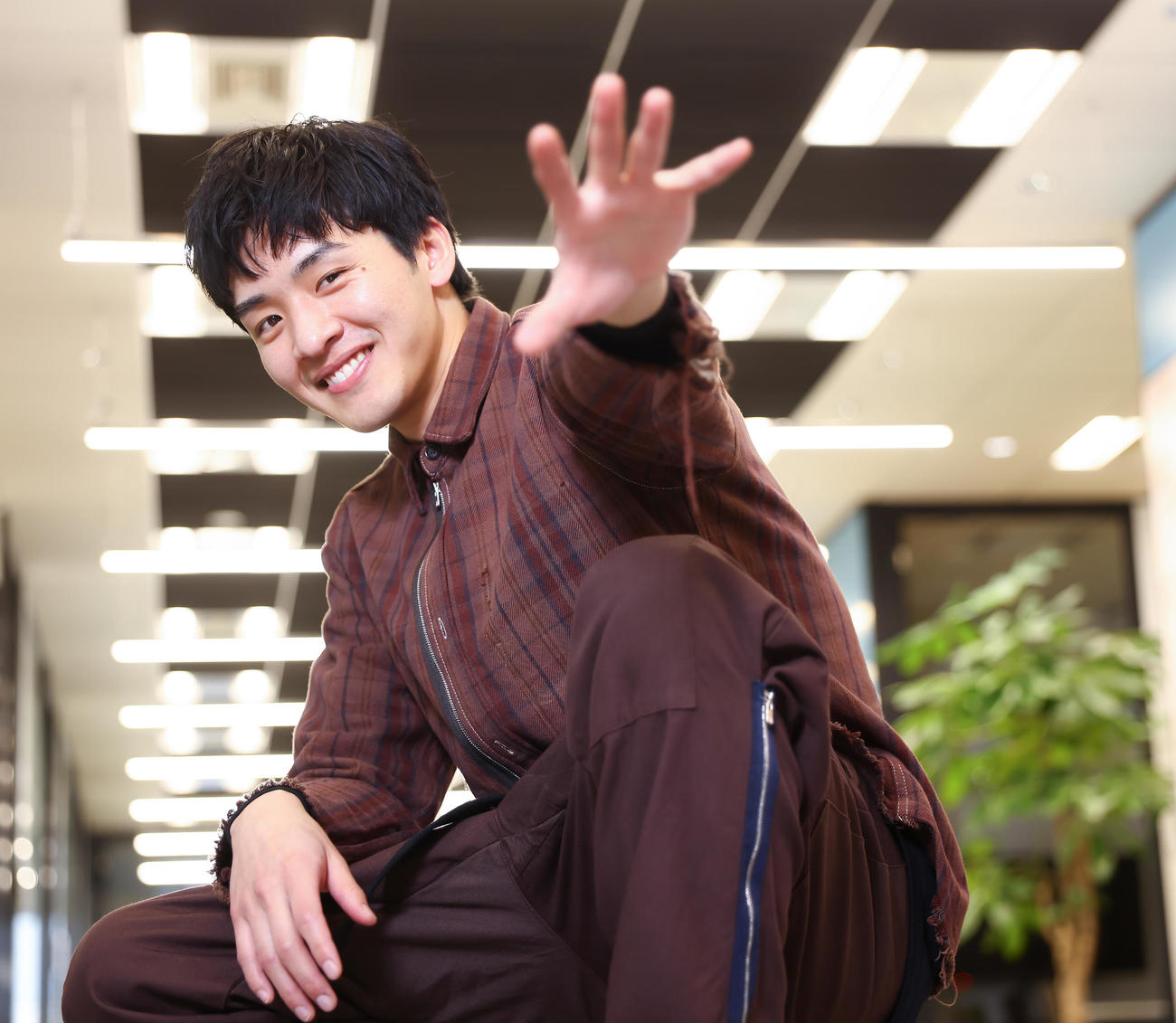 映画「あとがき」で主演を務める猪征大。好青年で気さくで人当たりの良いさわやかな笑顔がとても印象的でした（撮影・垰建太）