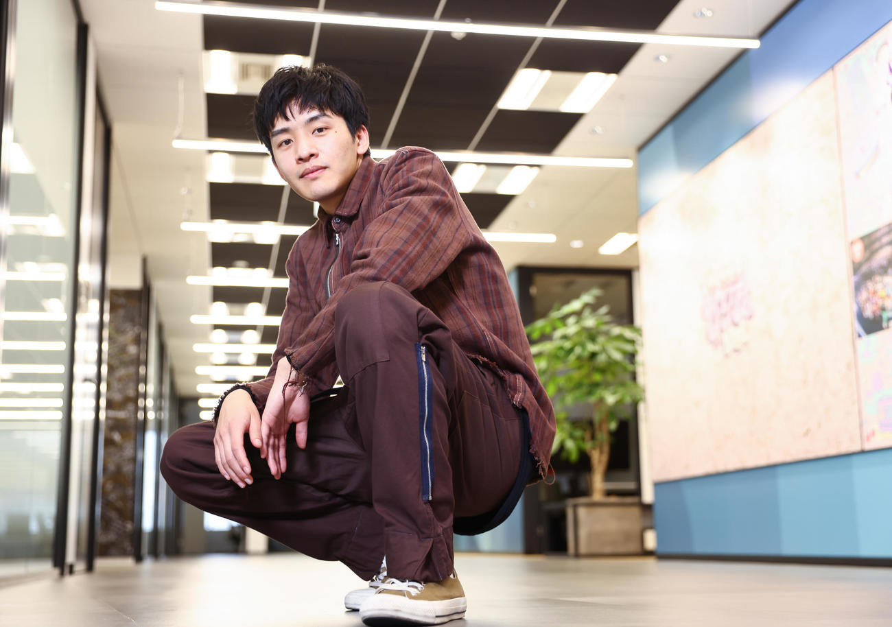 映画「あとがき」で主演を務める猪征大。好青年で気さくで人当たりの良いさわやかな笑顔がとても印象的でした（撮影・垰建太）