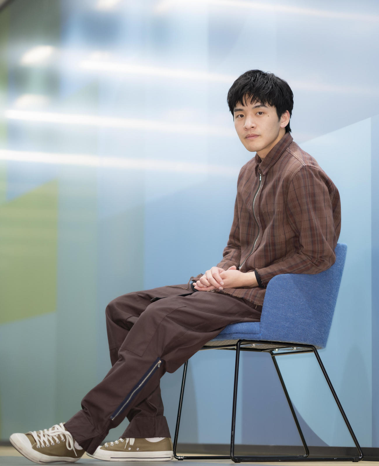 映画「あとがき」で主演を務める猪征大。好青年で気さくで人当たりの良いさわやかな笑顔がとても印象的でした（撮影・垰建太）