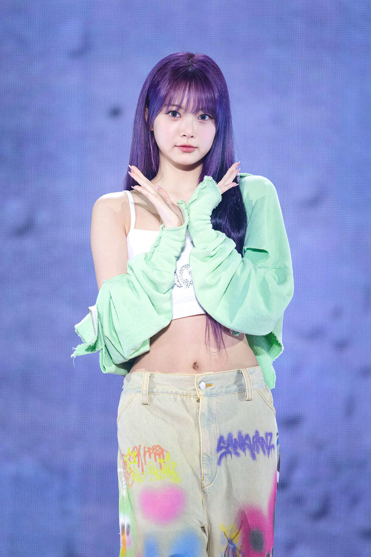 3rdミニアルバム「’EASY‘」メディア向けショーケースに登場した、LE SSERAFIMのHONG EUNCHAE　（P）＆（C）SOURCE MUSIC