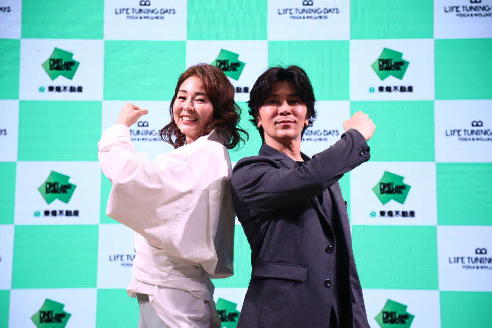 都内で開催された「SHIBUYA LIFE TUNING JOURNEY　渋谷を巡る、心と体を整える習慣。」プロジェクトに参加したSHIHO（左）と武田真治