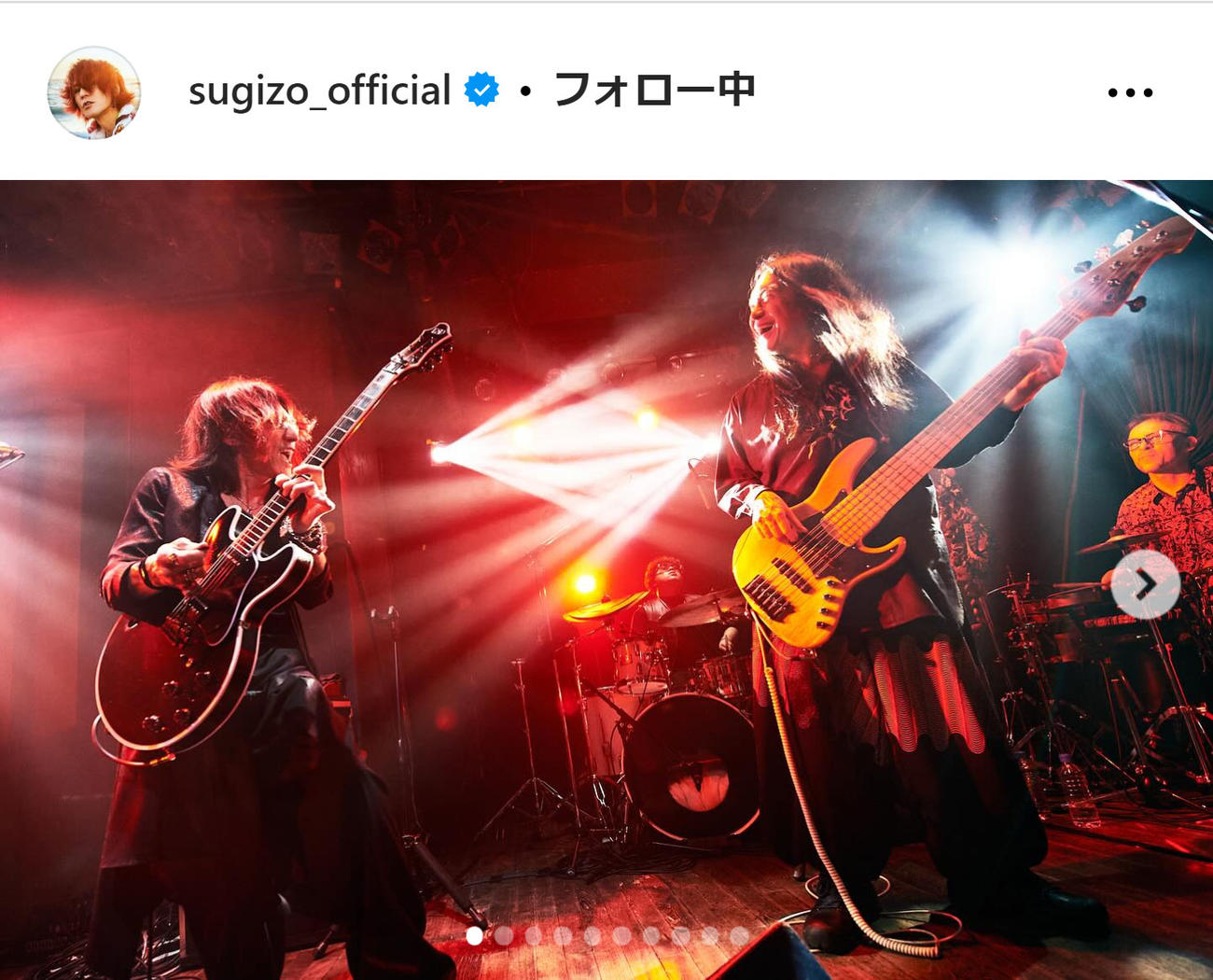 SUGIZOのインスタグラムから