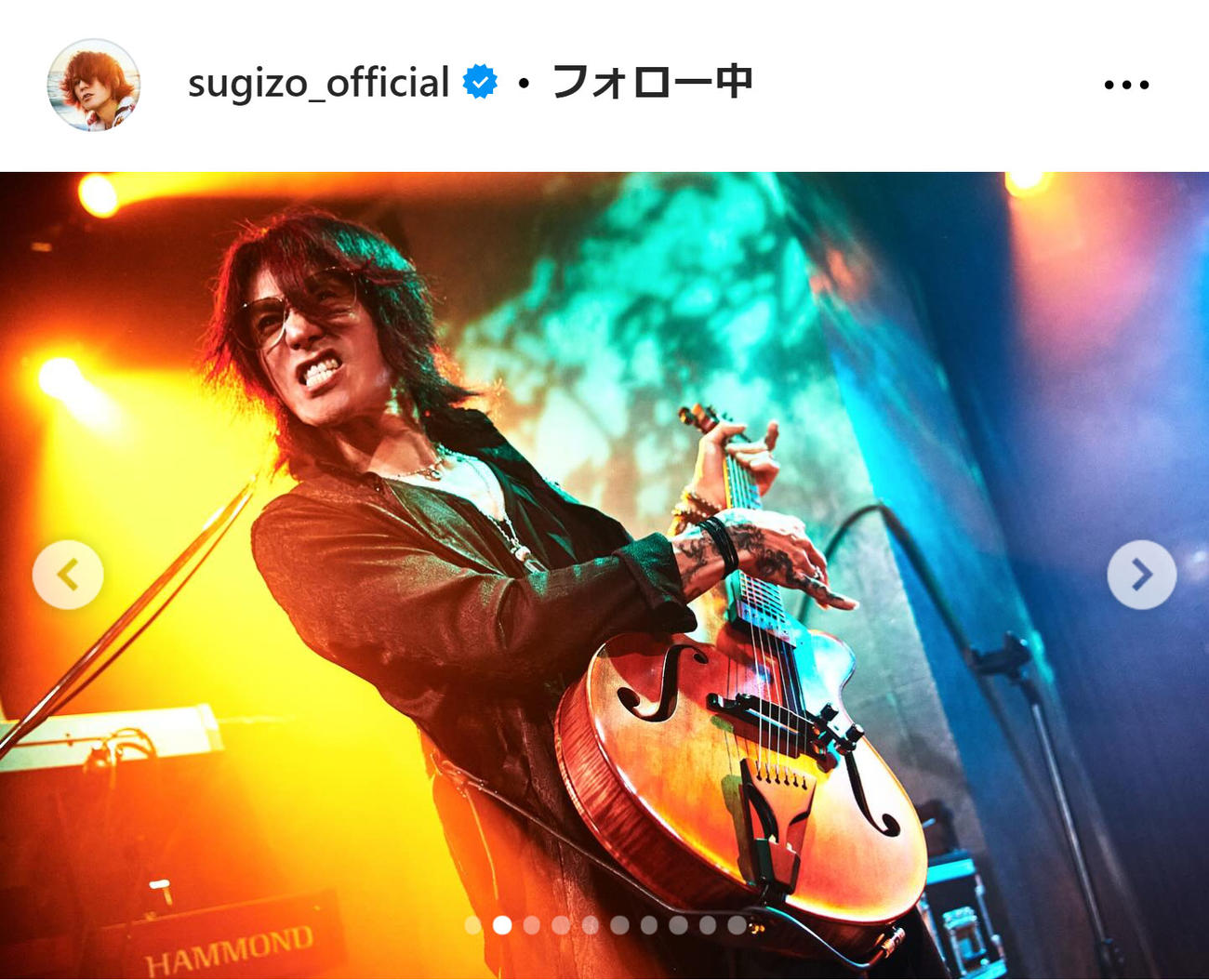 SUGIZOのインスタグラムから