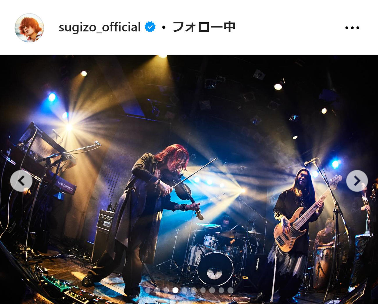 SUGIZOのインスタグラムから