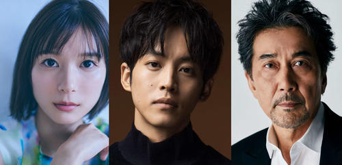映画「雪の花-ともに在りて-」に出演する、左から芳根京子、松坂桃李、役所広司