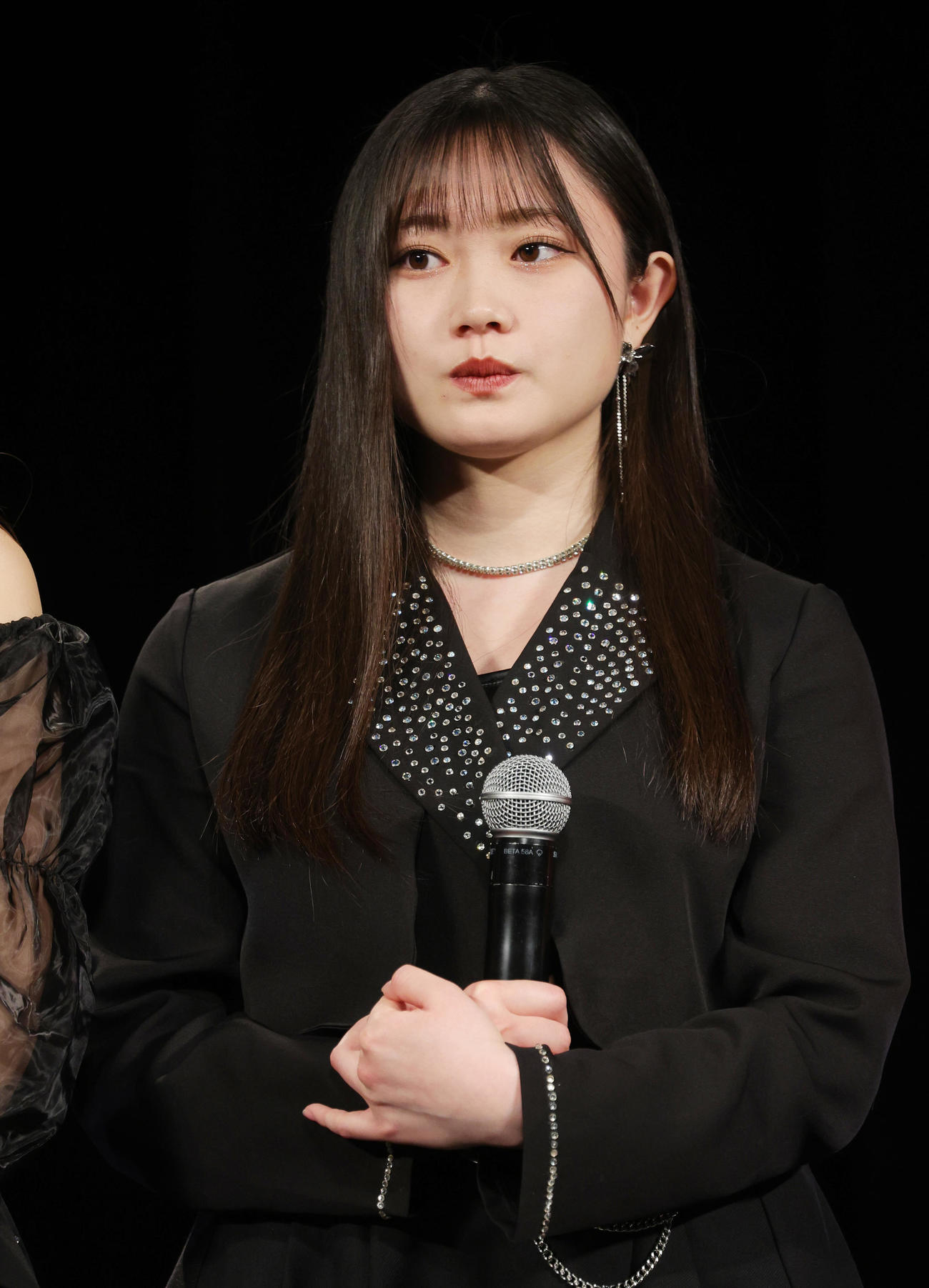 ニューアルバム「3rd－Moment－」をリリースし、会見するつばきファクトリーの小野田紗栞（撮影・野上伸悟）