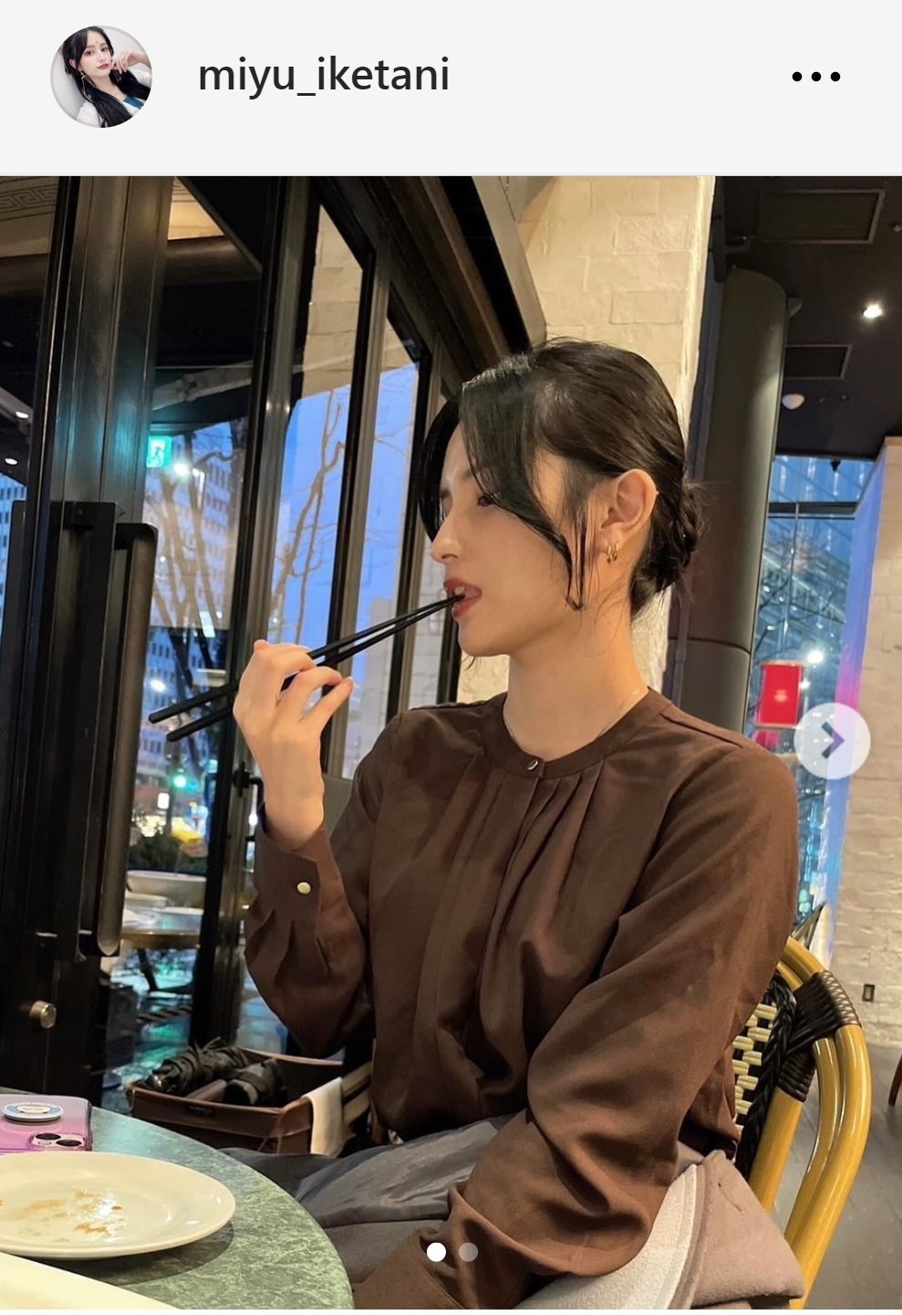 池谷実悠アナのインスタグラムから