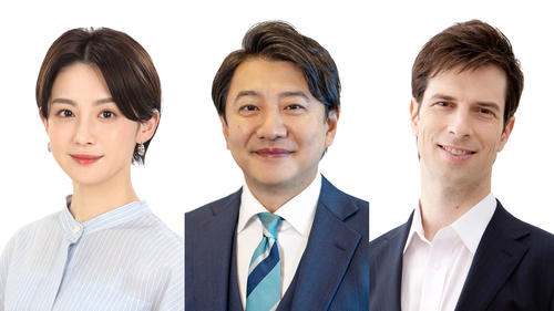 フジテレビ系「Live News　イット！」でキャスターを務める、左から宮司愛海アナ、青井実、スペシャルキャスターのパトリック・ハーラン