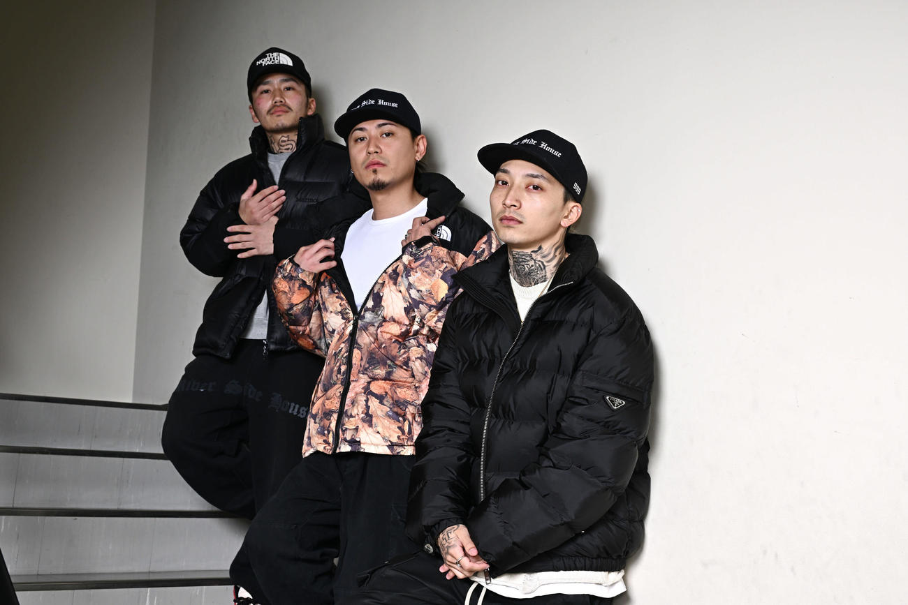 初アルバムをリリースしたRUNE999。中央はEddy Armada。左はagree（撮影・滝沢徹郎）