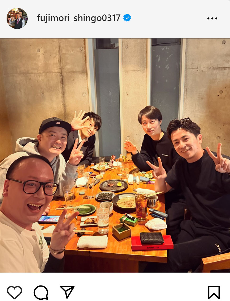 藤森慎吾のインスタグラムから