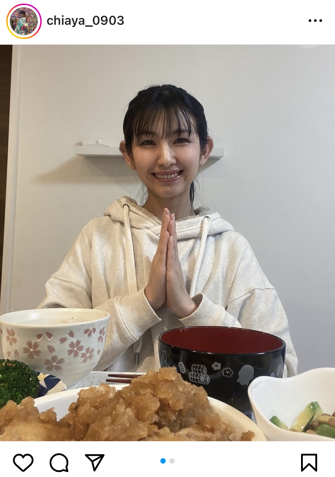 千綾インスタグラムから