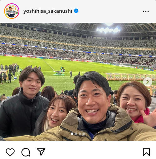 フジ酒主義久アナ、西山喜久恵＆佐久間みなみ両アナらとなでしこジャパン応援　パリ五輪出場祝福