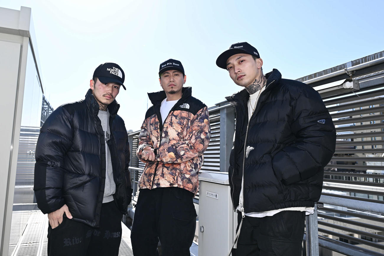 初アルバムをリリースしたRUNE999。左はagree。中央はEddy Armada（撮影・滝沢徹郎）