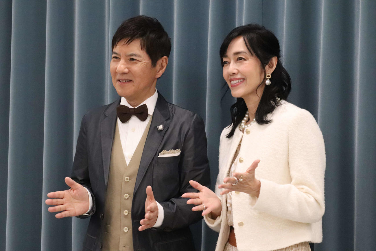 4月4日スタートのBS－TBS系リニューアル番組「MUSIC－X」囲み取材に応じた関根勤と早見優