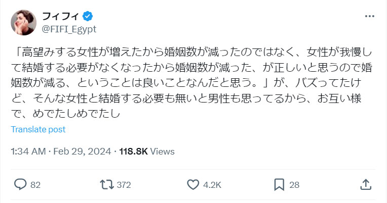 フィフィのXから
