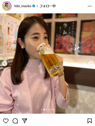 TBS日比麻音子アナウンサーのインスタグラムから