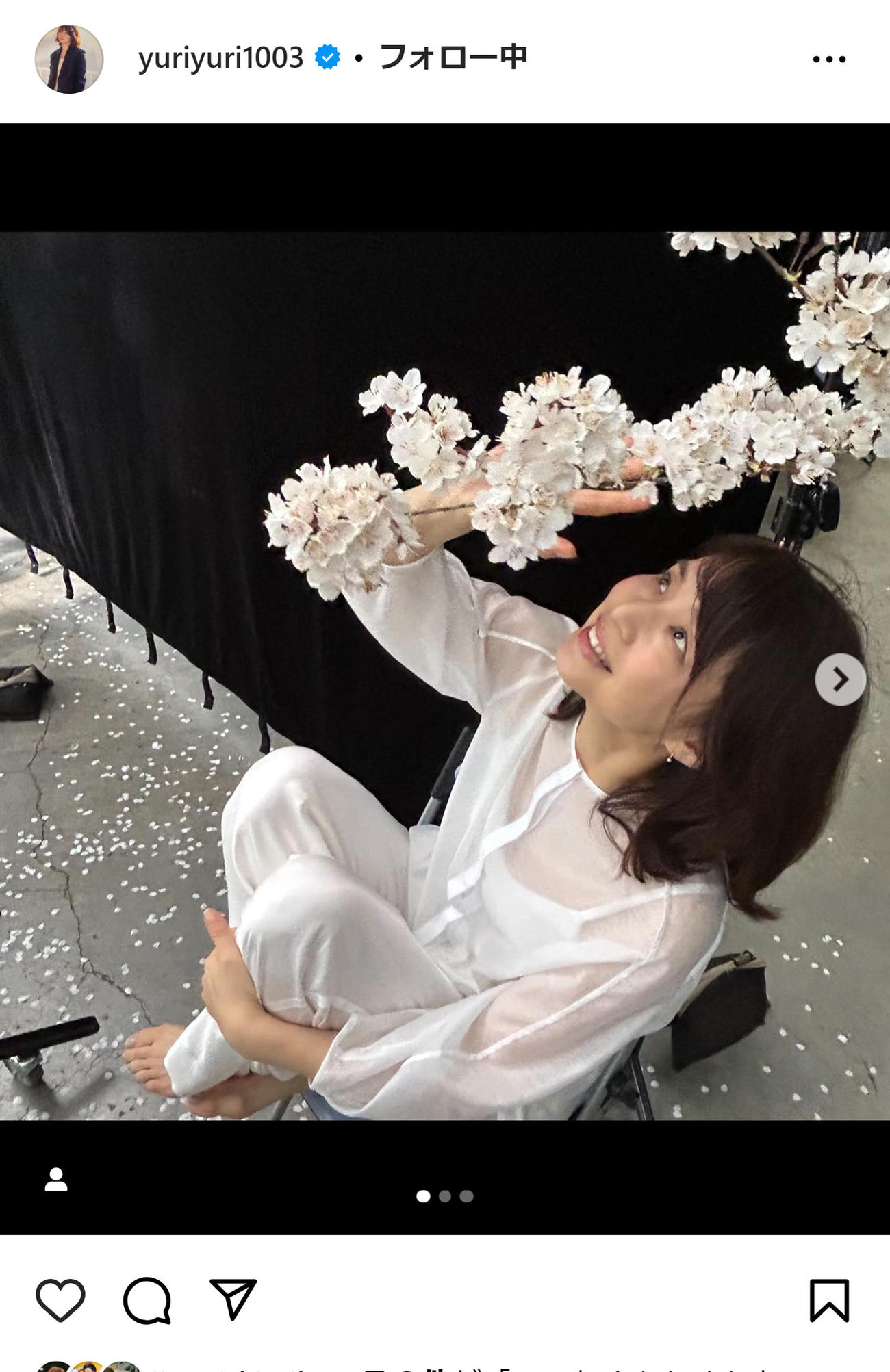 石田ゆり子のインスタグラムから