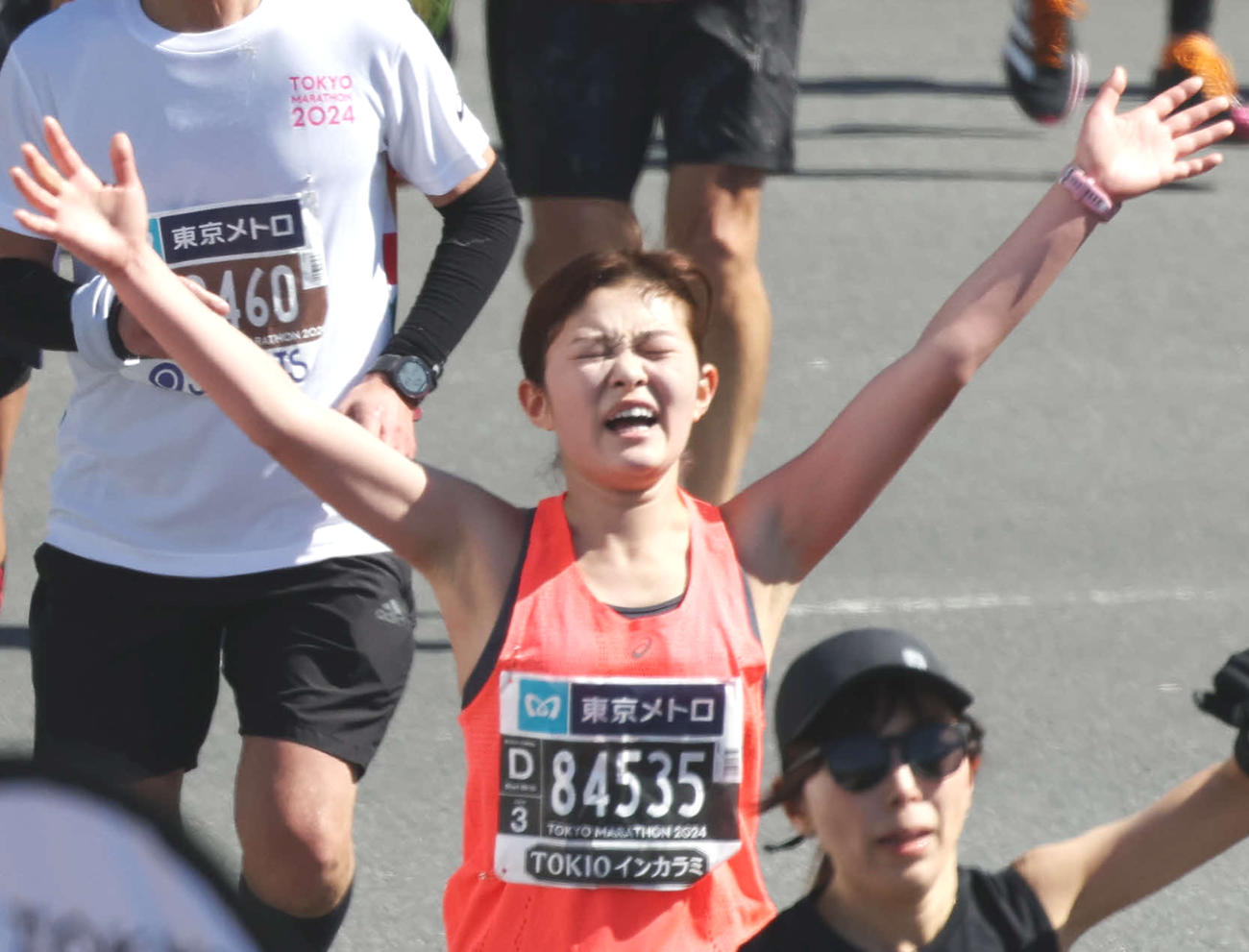 3日、東京マラソンで完走した井上咲楽