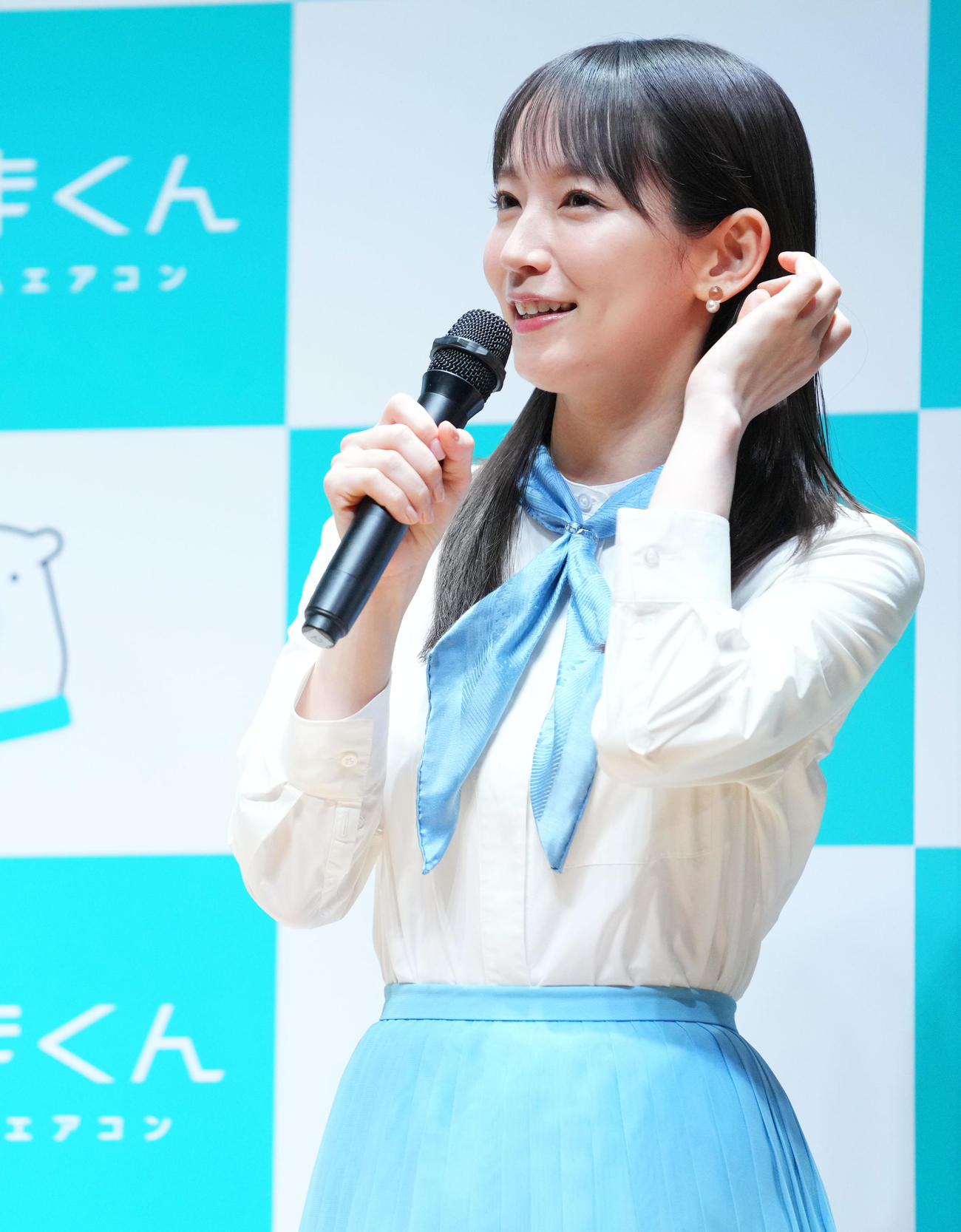 新CM発表会に登場した吉岡里帆（撮影・横山健太）