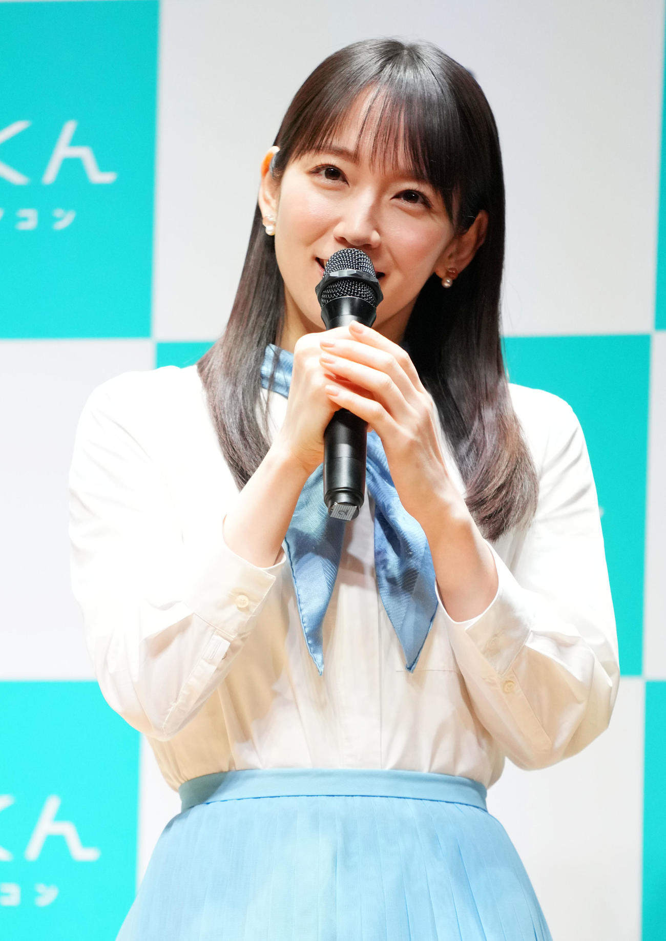 新CM発表会に登場した吉岡里帆（撮影・横山健太）
