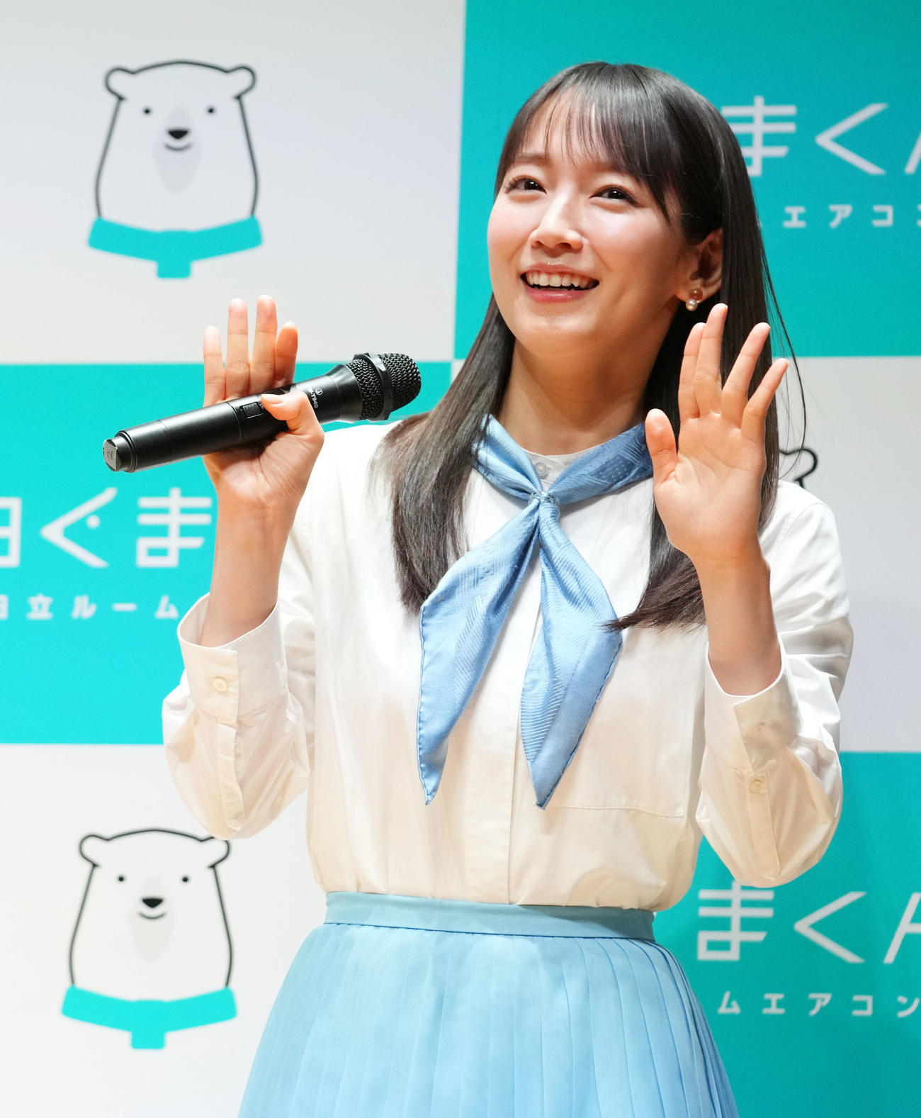 新CM発表会に登場した吉岡里帆（撮影・横山健太）