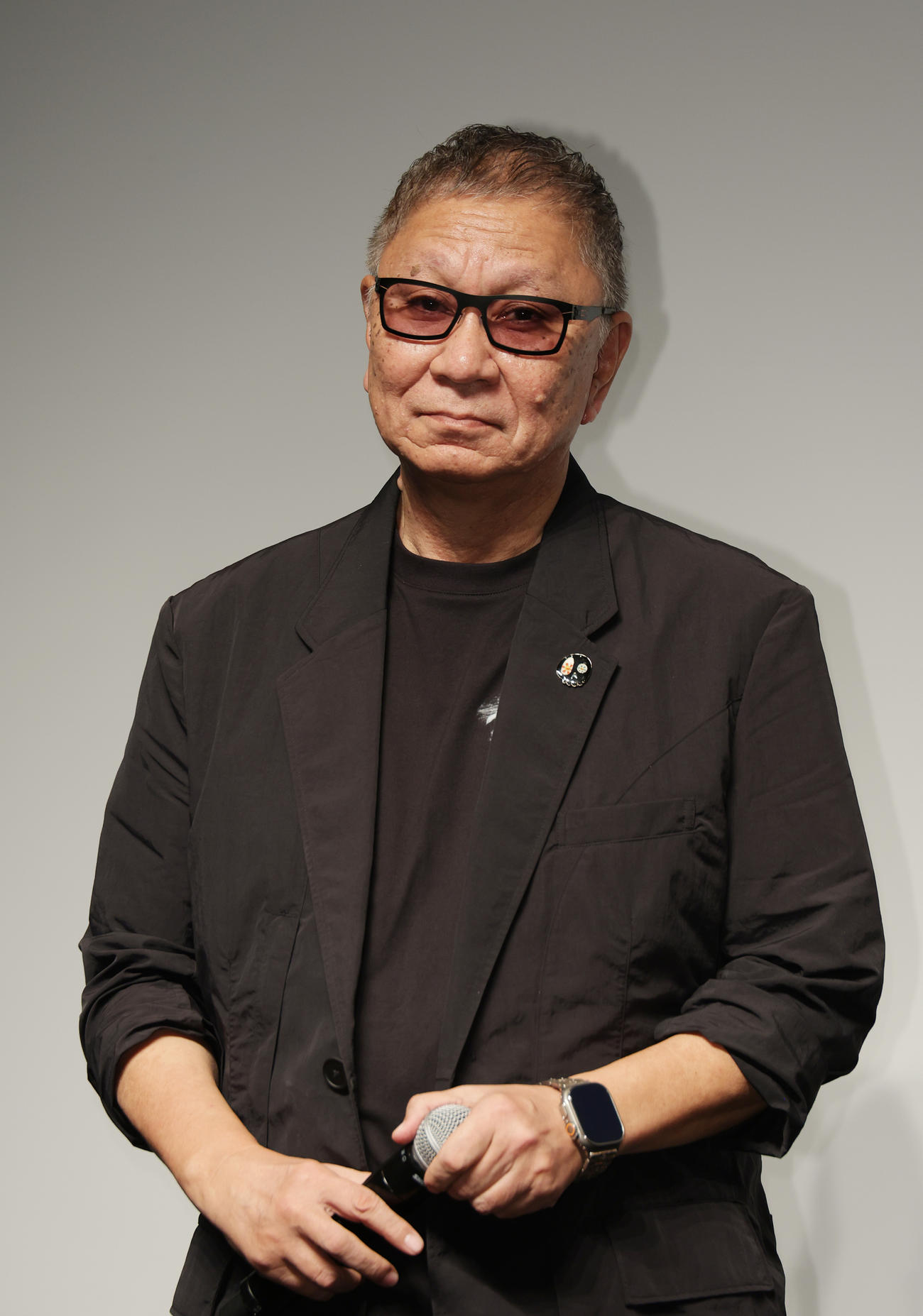 ショートフィルム「ミッドナイト」試写会であいさつする三池崇史監督（撮影・中島郁夫）