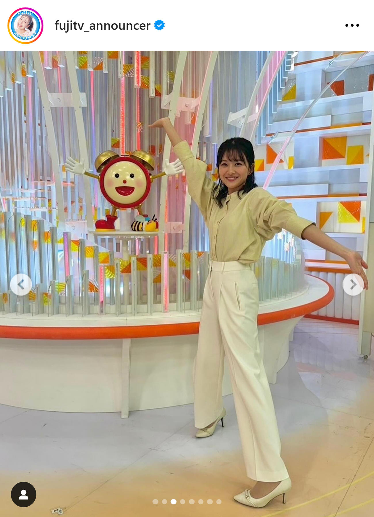 フジテレビアナウンサーのインスタグラムから
