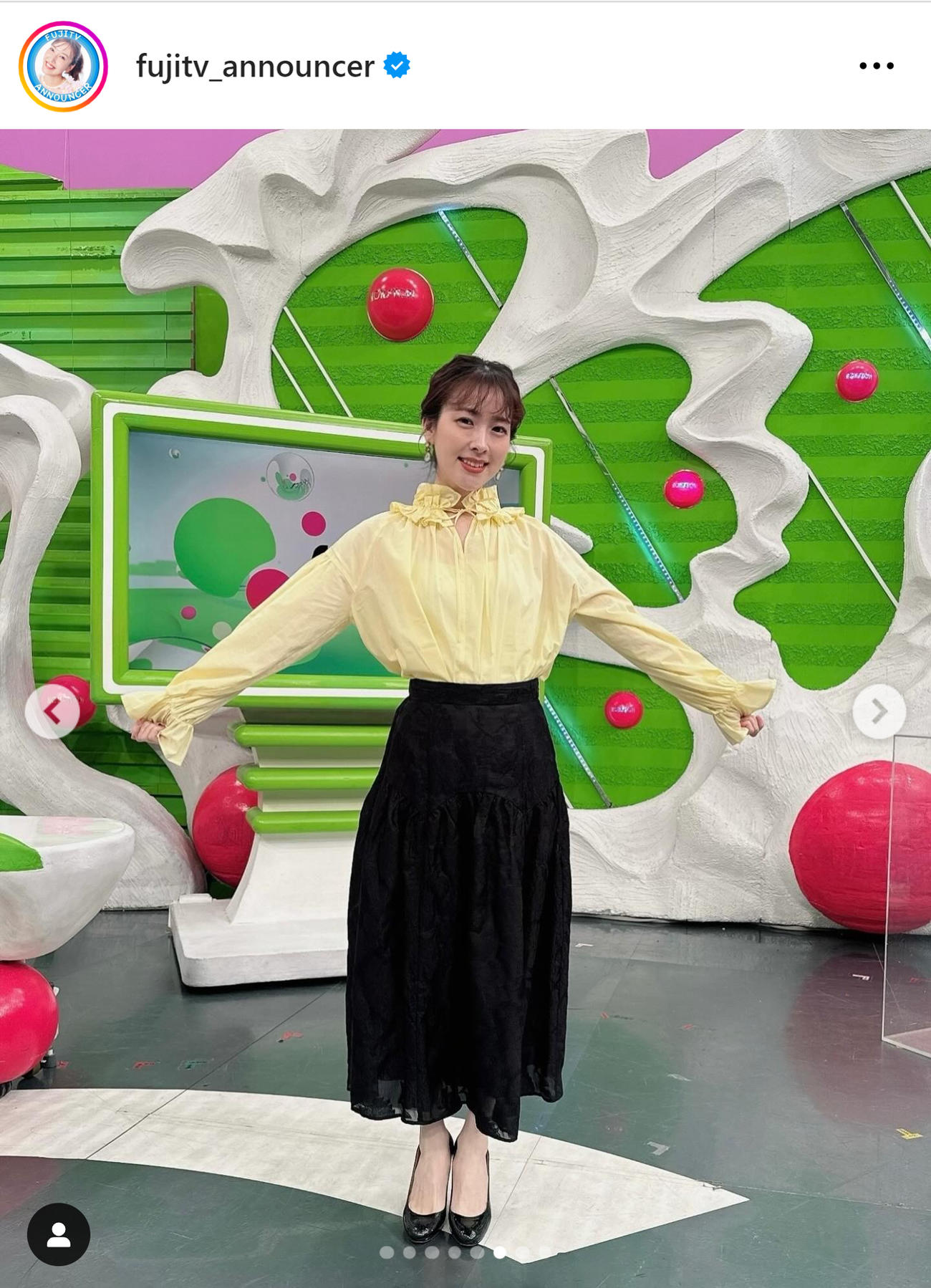 フジテレビアナウンサーのインスタグラムから