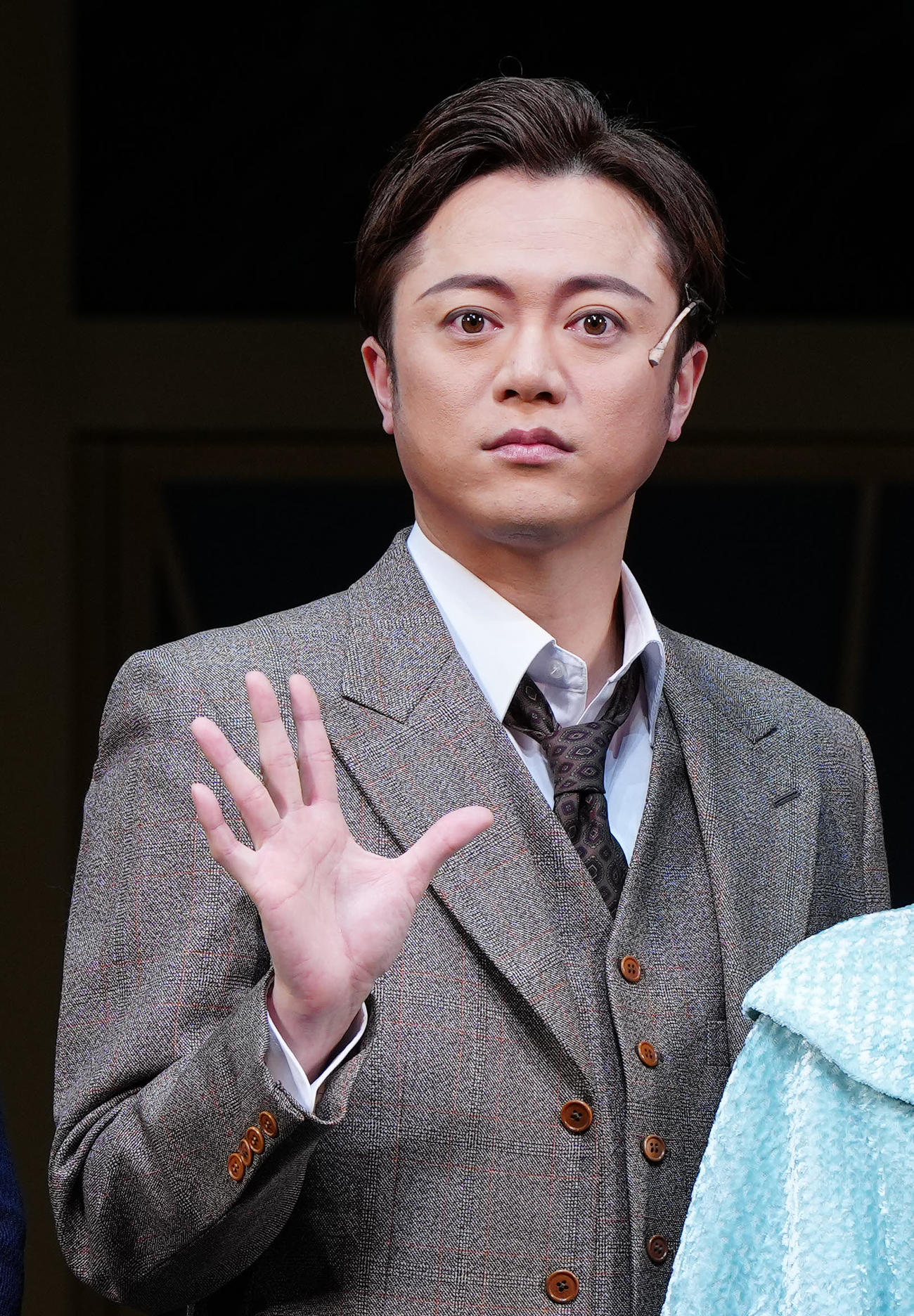 ミュージカル「20世紀号に乗って」の取材会に臨む上川一哉（撮影・江口和貴）