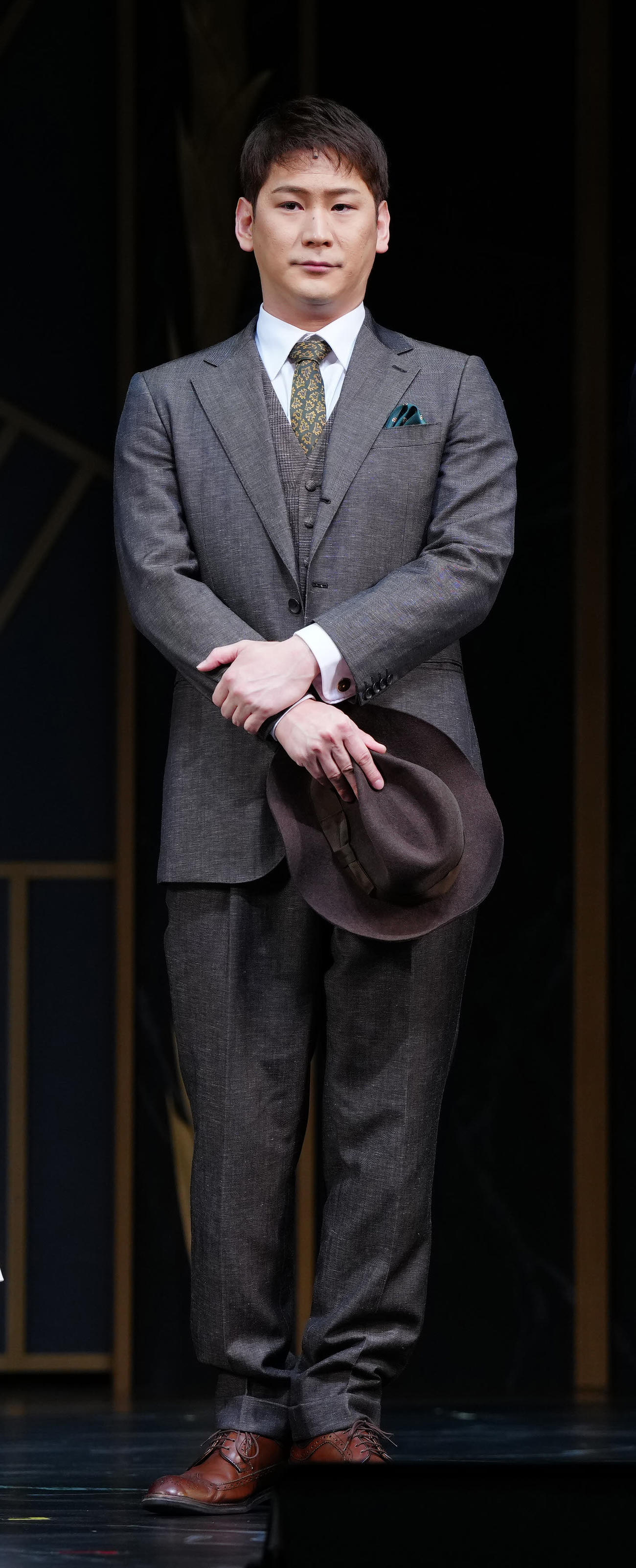 ミュージカル「20世紀号に乗って」の取材会に臨む小野田龍之介（撮影・江口和貴）