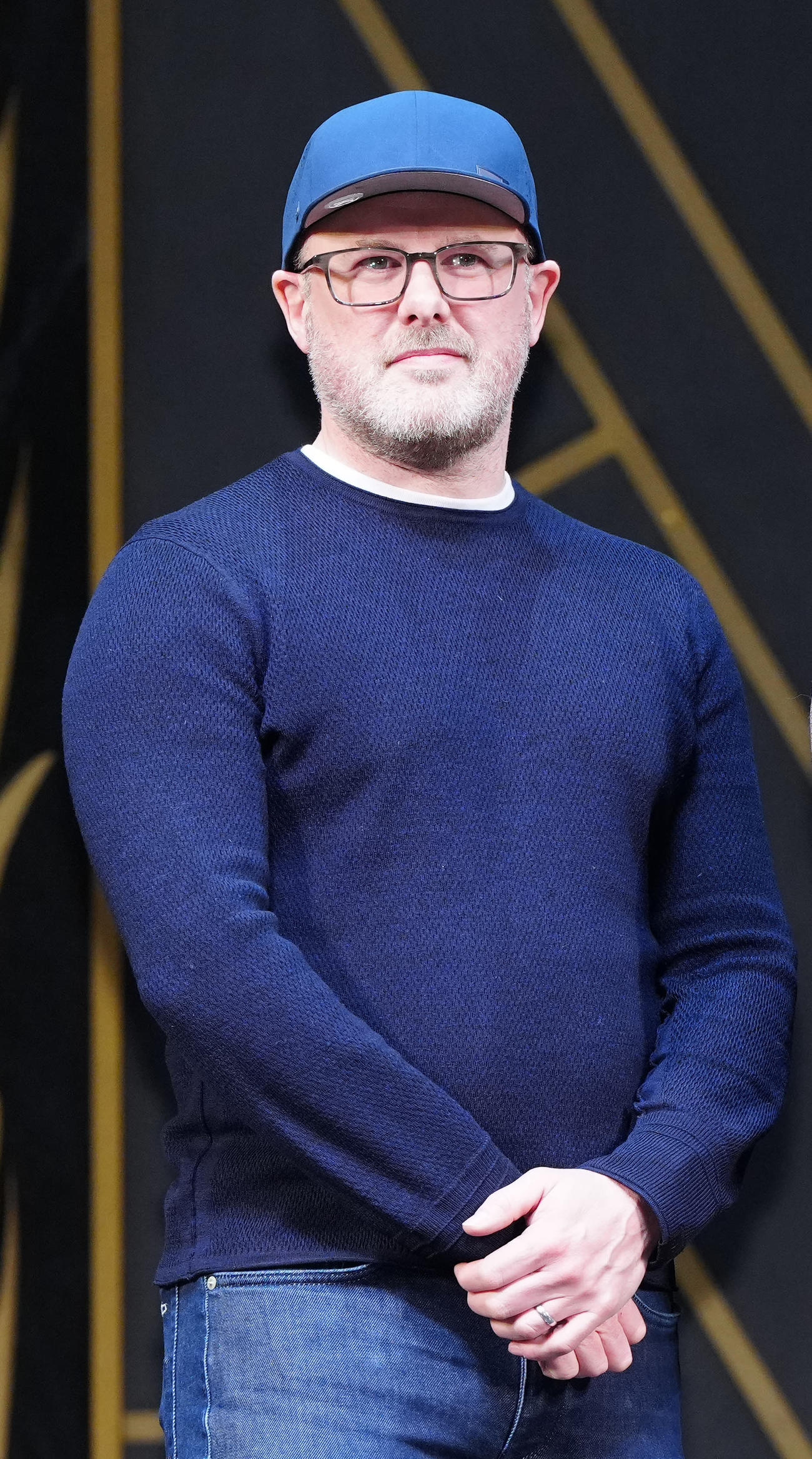 ミュージカル「20世紀号に乗って」の取材会に臨む演出のクリス・ベイリー氏（撮影・江口和貴）