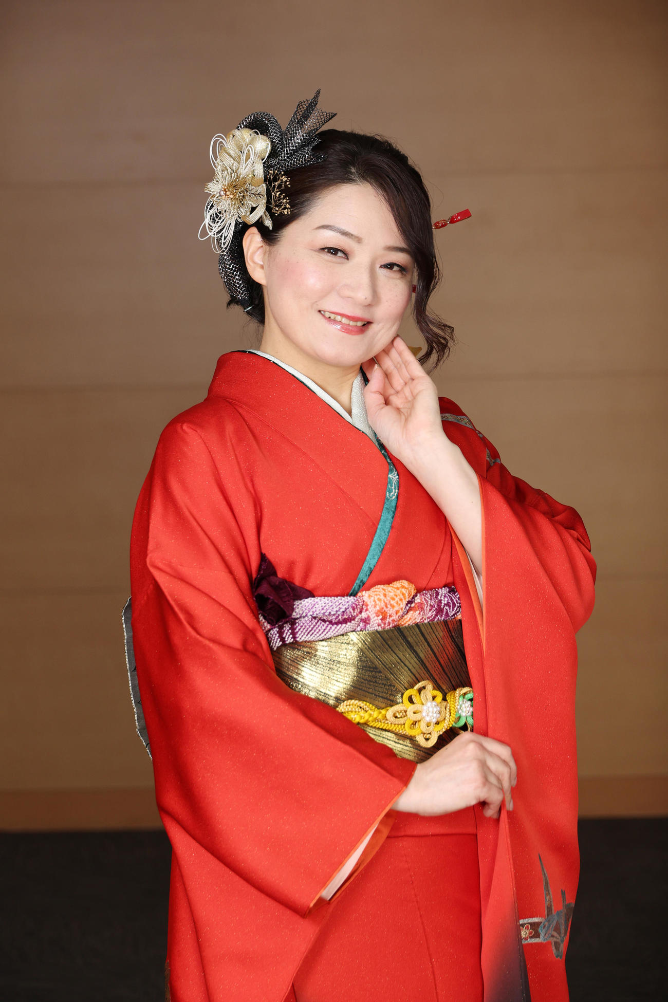 新曲の発売インタビューで笑顔を見せる竹川美子（撮影・中島郁夫）