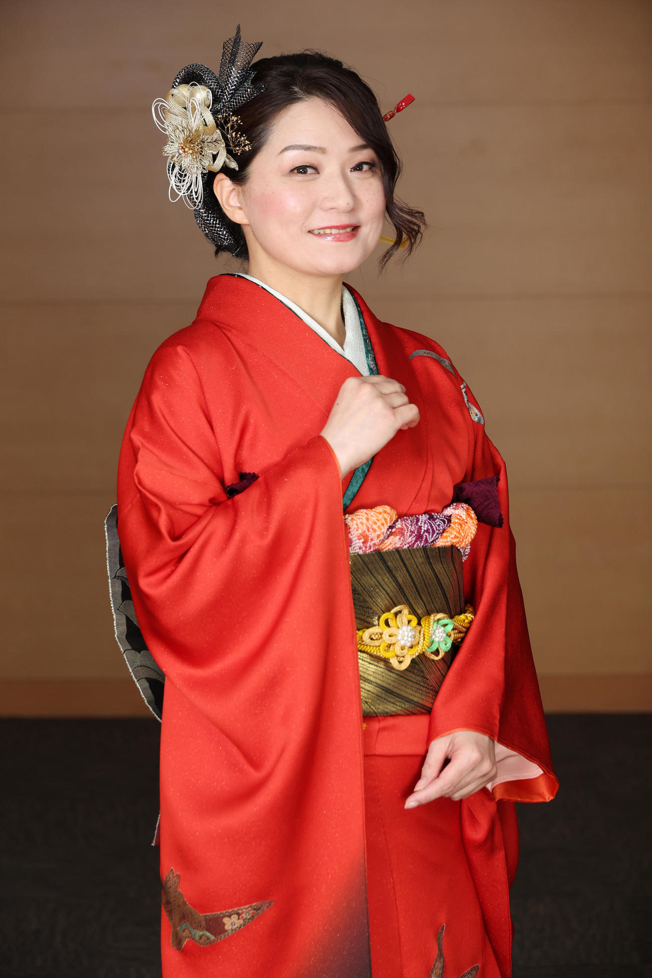 新曲の発売インタビューで笑顔を見せる竹川美子（撮影・中島郁夫）