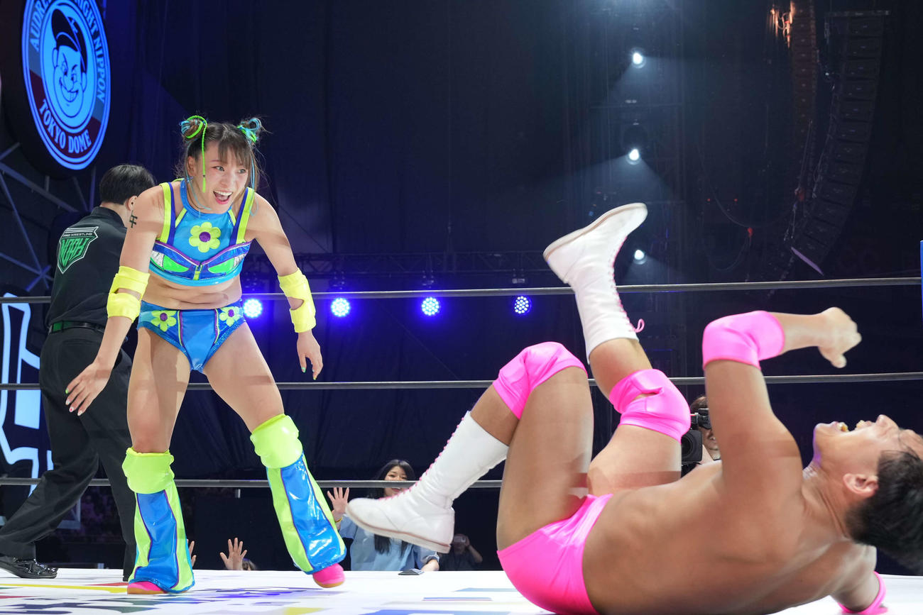 「オードリーのオールナイトニッポンin東京ドーム」にプロレスラーとして登場したフワちゃん（2024年2月撮影）