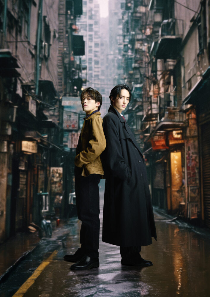 音楽劇「A BETTER TOMORROW　－男たちの挽歌－」にダブル主演するTravis Japanの松倉海斗（左）と川島如恵留（右）