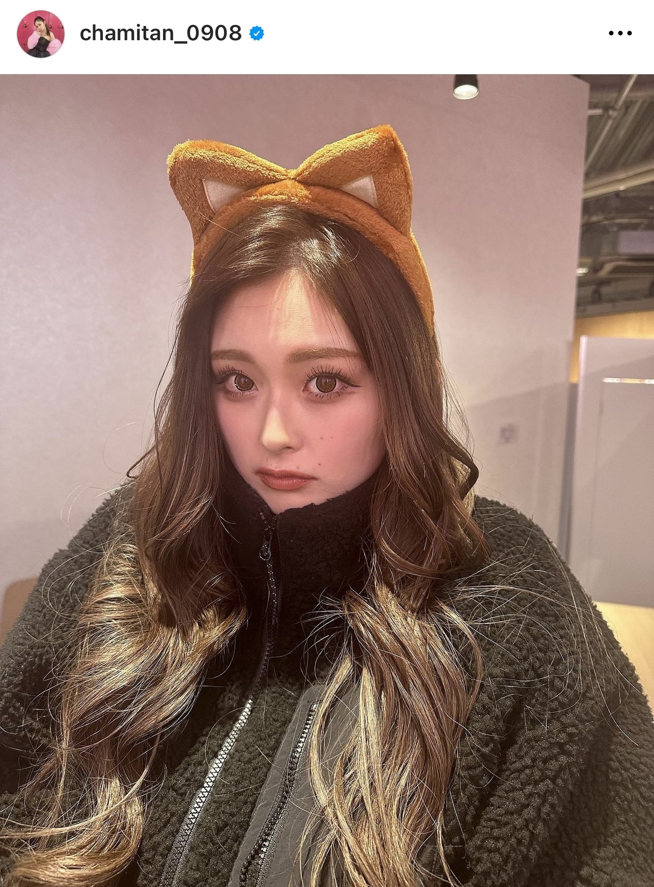 猫耳カチューシャ姿を披露したゆうちゃみ（ゆうみちゃみのインスタグラムから）