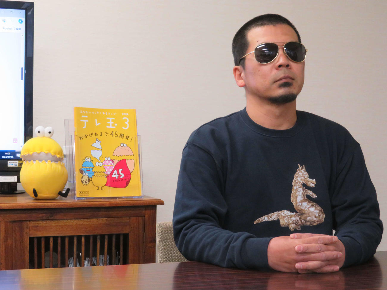 テレビ埼玉45周年記念会見で初冠レギュラー番組「天竺鼠の川原の」について語る天竺鼠の川原克己（撮影・村上幸将）