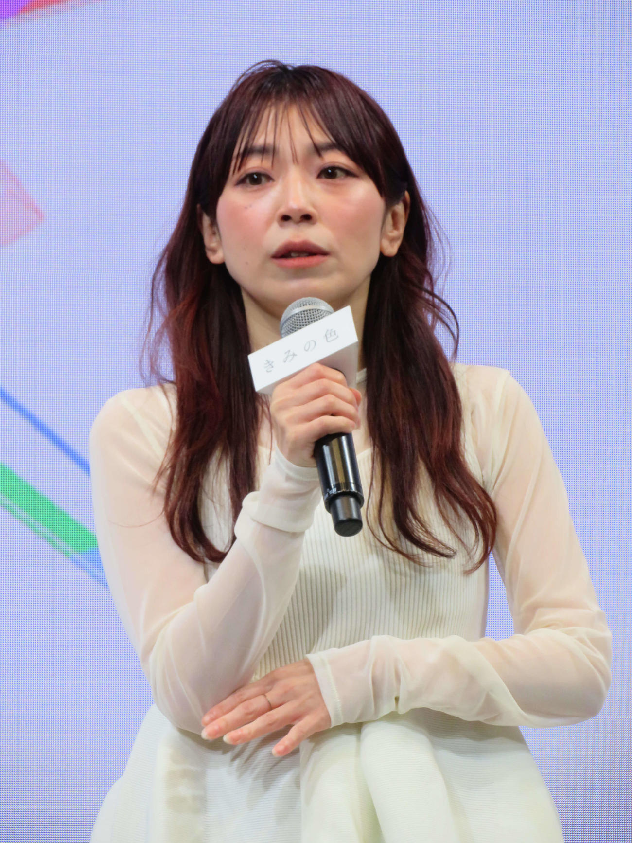 アニメーション映画「きみの色」製作報告会に登壇した山田尚子監督（撮影・村上幸将）