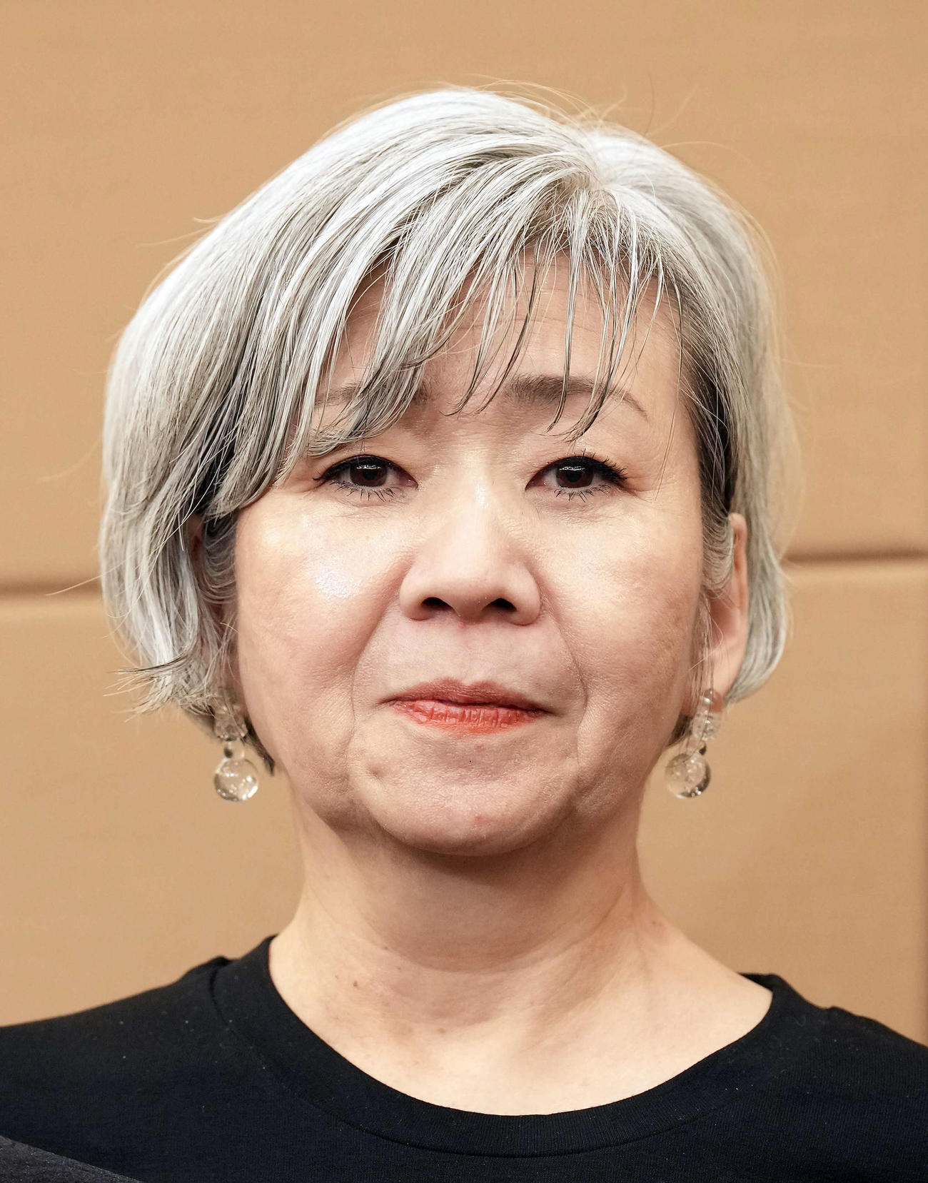 「中村メイコを乾杯で送る会」を前に取材に応じた神津はづき（撮影・たえ見朱実）