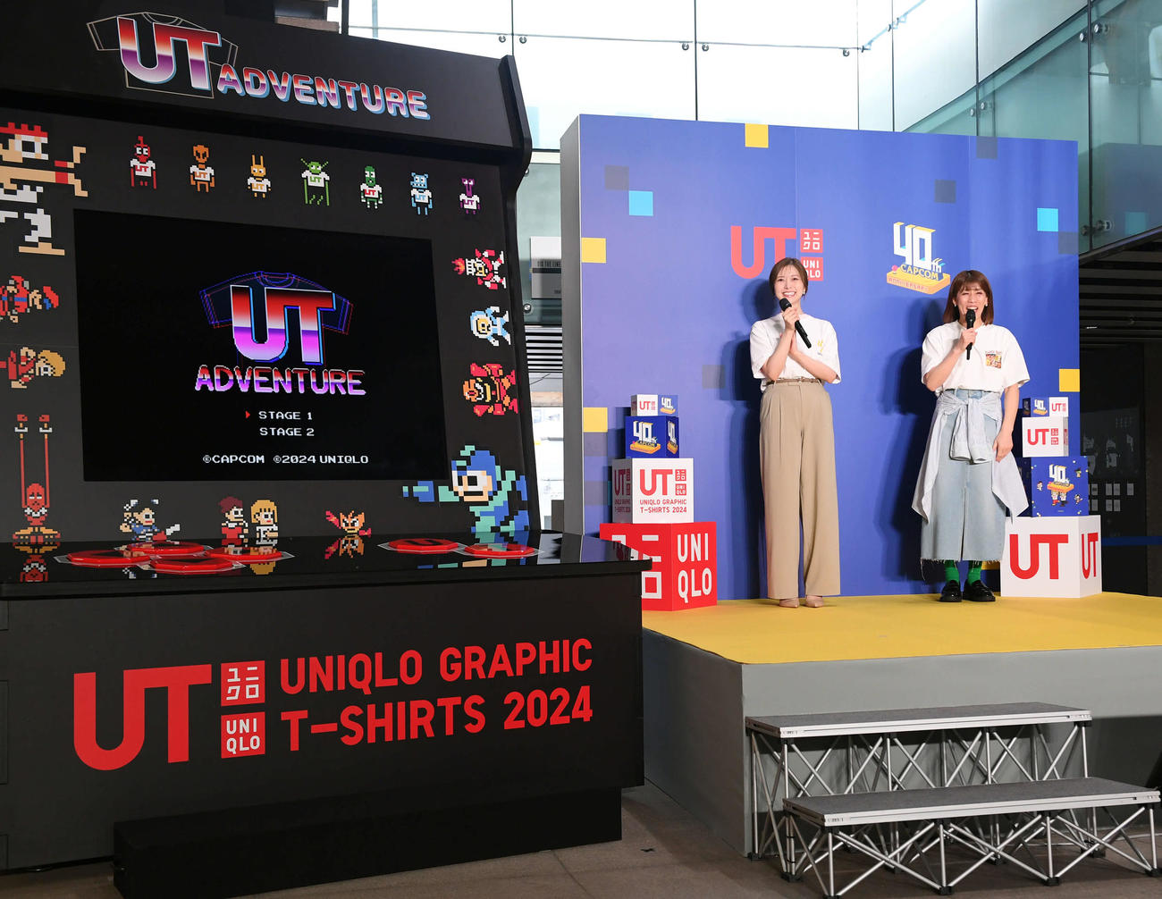 「UT×GAME　カプコン40周年　UT発売記念イベント」に登壇した白石麻衣（左）と吉田沙保里さん（撮影・たえ見朱実）