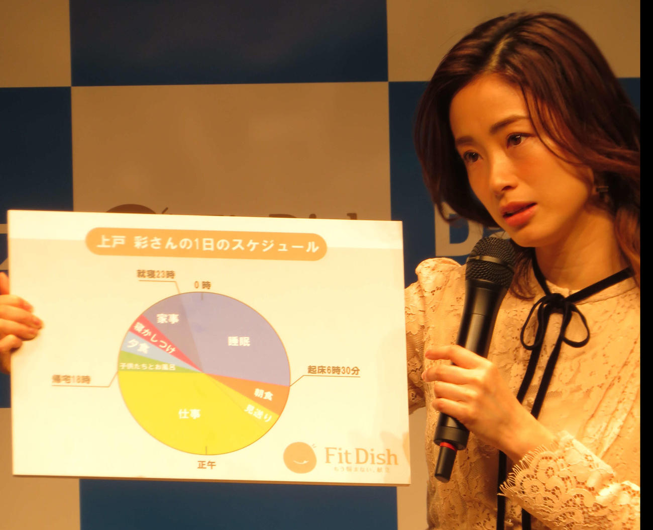 「FitDish」テレビCM発表イベントに出席した上戸彩