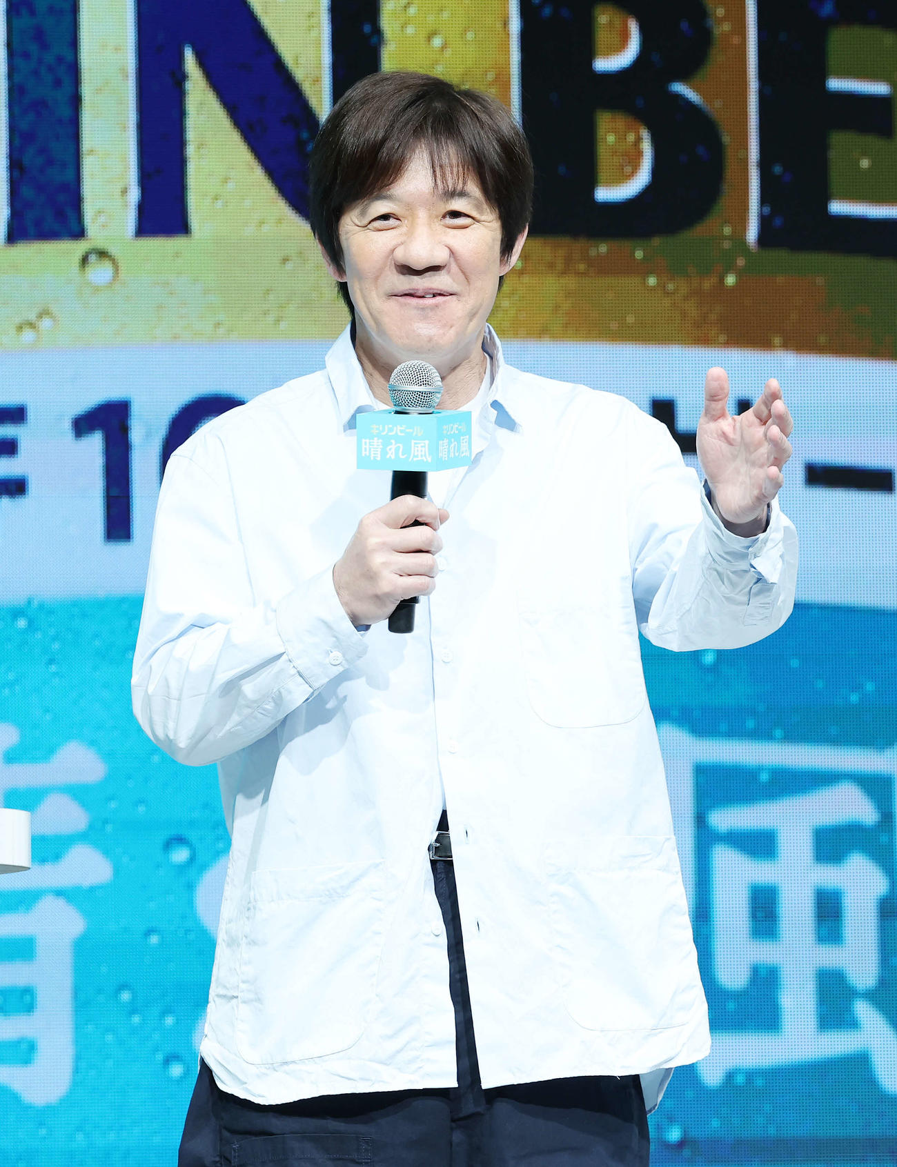 新ビール「晴れ風」発表会に臨む内村光良（撮影・鈴木正人）