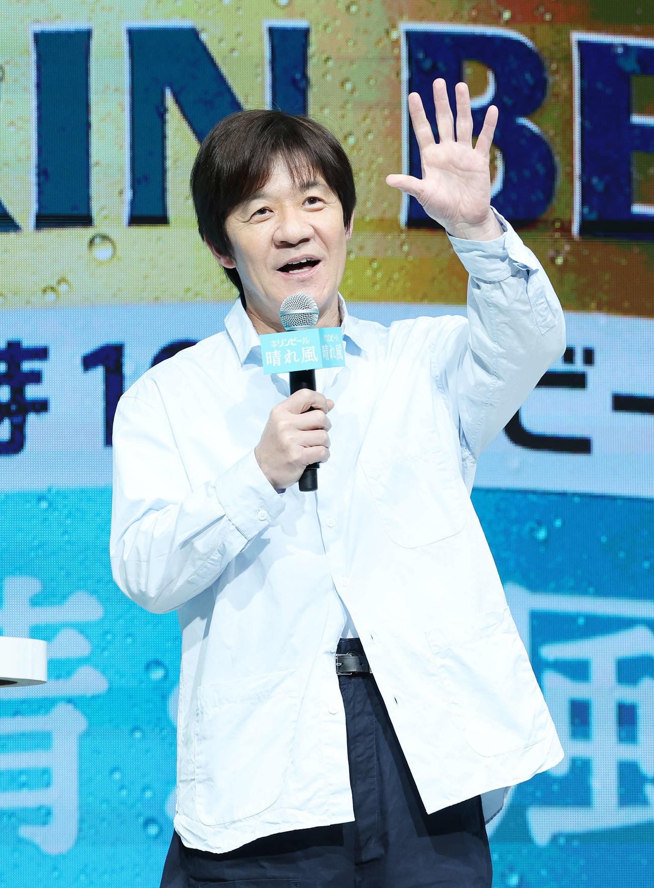 新ビール「晴れ風」発表会に臨む内村光良（撮影・鈴木正人）