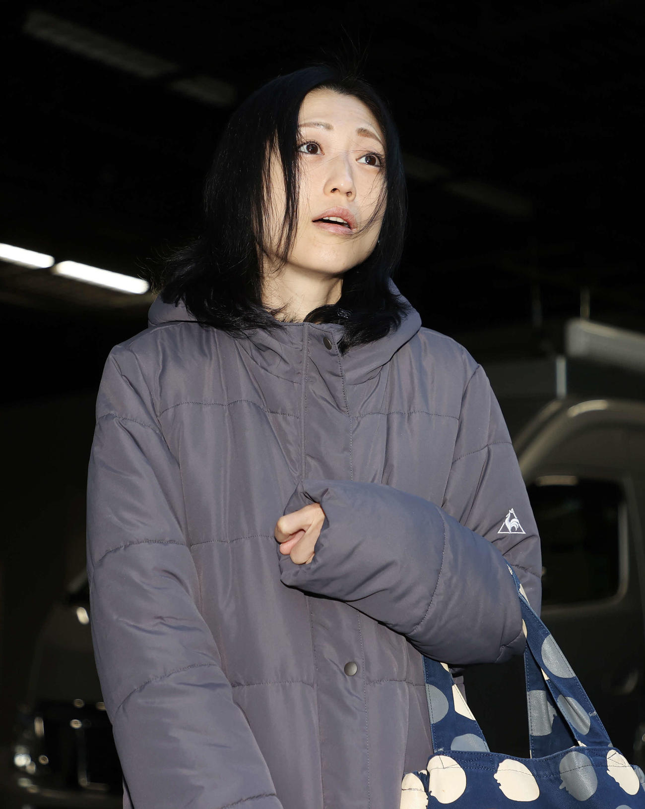 取材に応じる壇蜜（撮影・鈴木正人）
