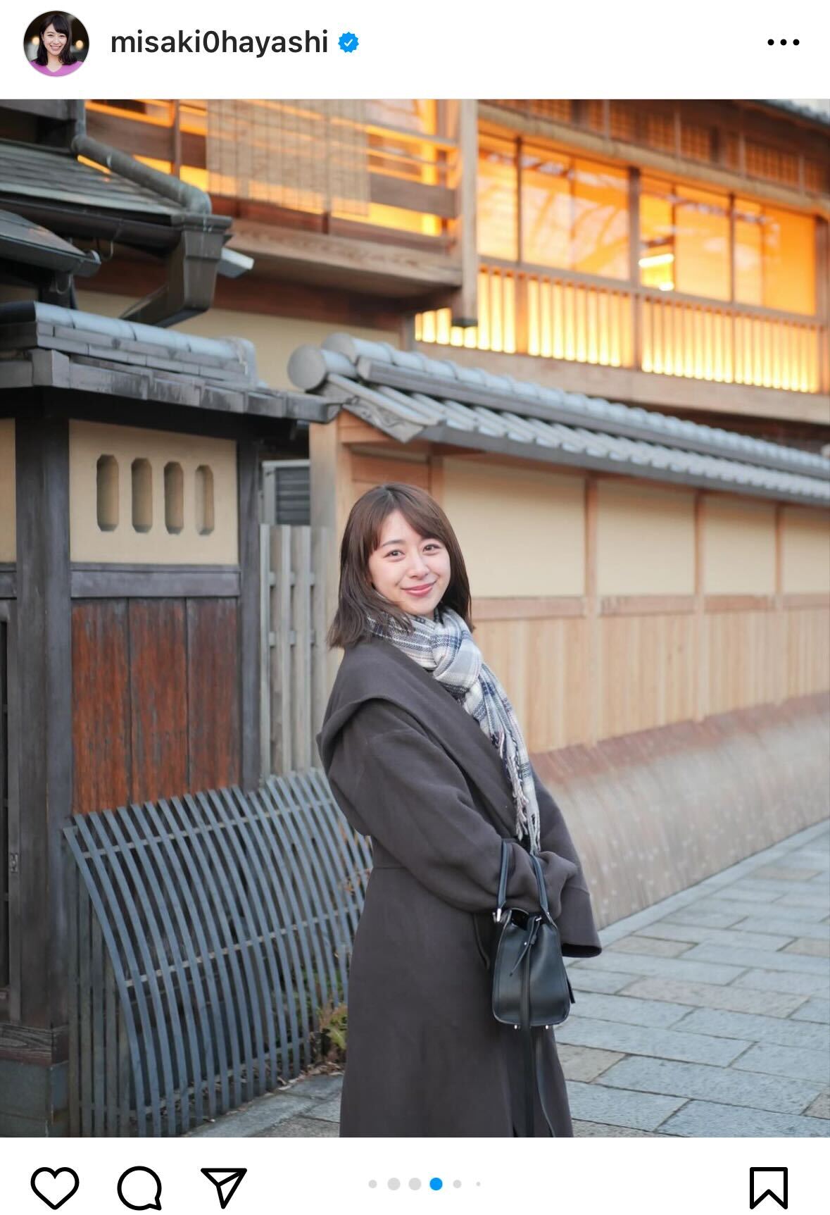 林美沙希アナウンサーインスタグラムから