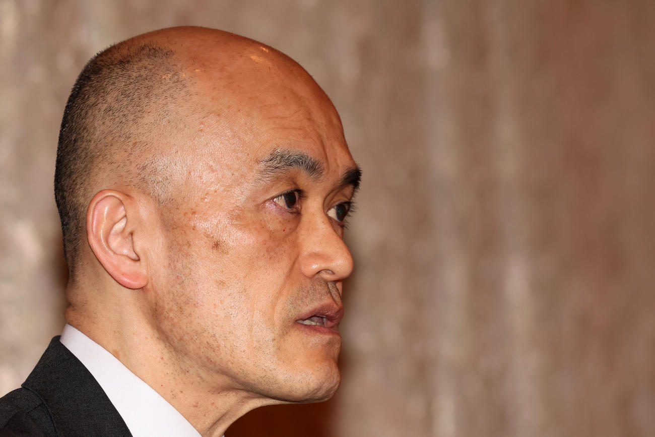遺族への謝罪と会見を行った村上浩爾宝塚歌劇団理事長（撮影・加藤哉）