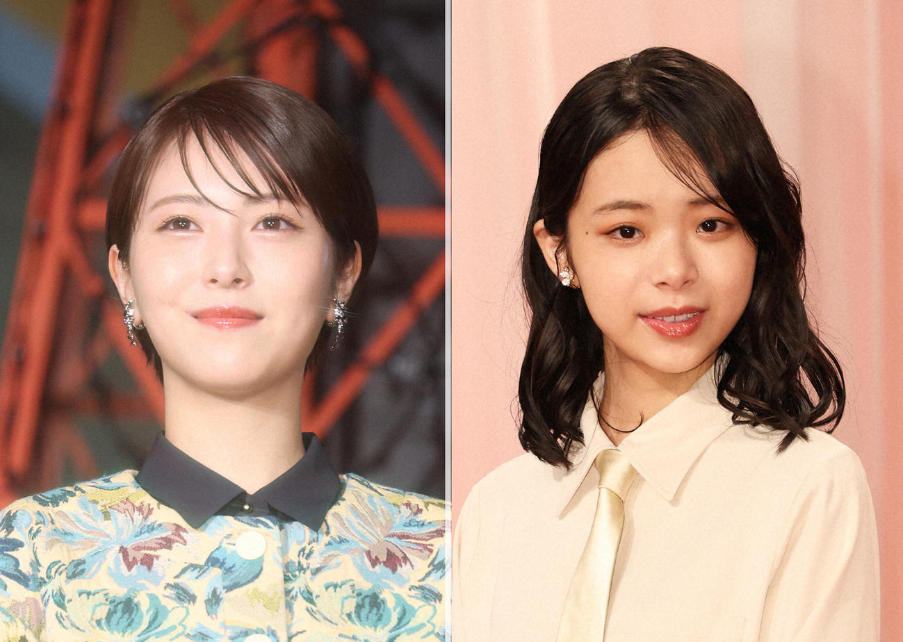 浜辺美波（左）と趣里