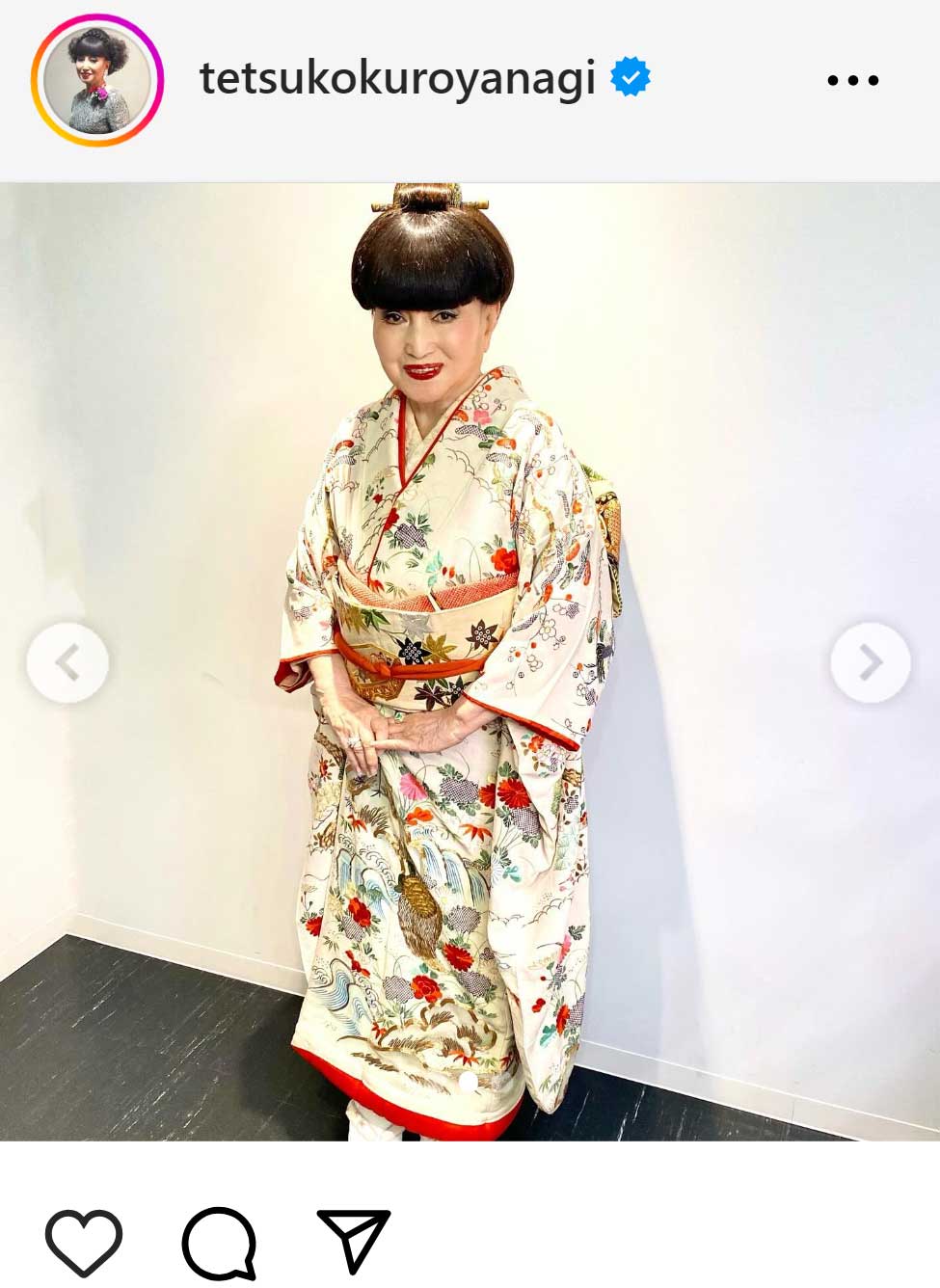 黒柳徹子のインスタグラムから