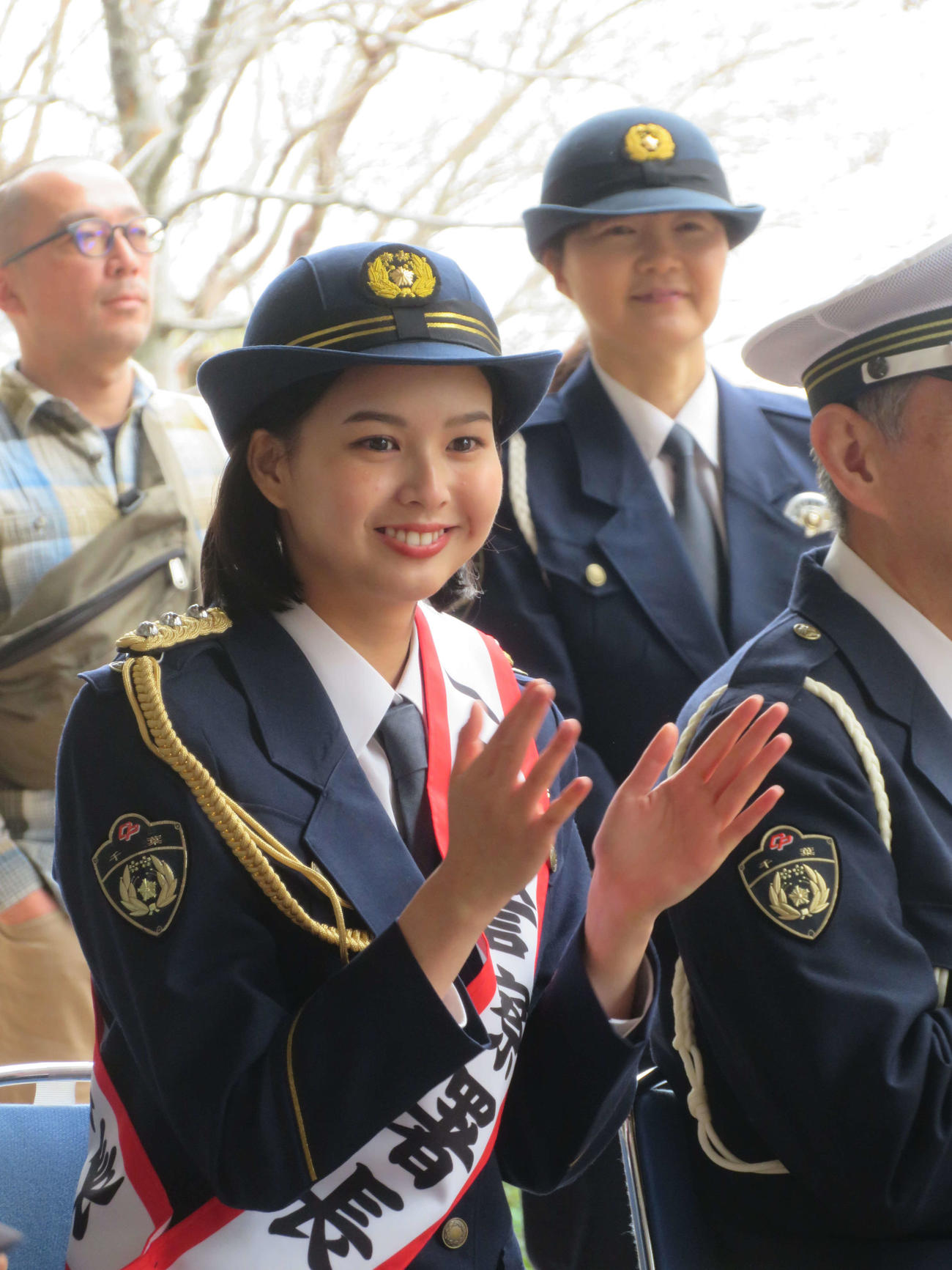 千葉西警察署の一日署長に就任した白河れい（撮影・村上幸将）